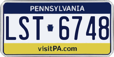 PA license plate LST6748