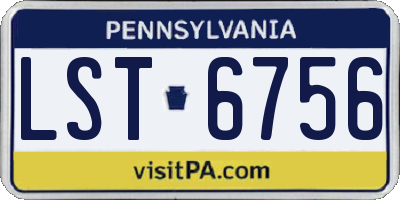 PA license plate LST6756