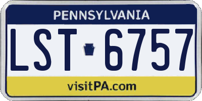 PA license plate LST6757
