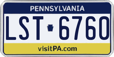PA license plate LST6760