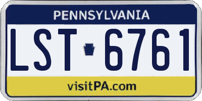 PA license plate LST6761