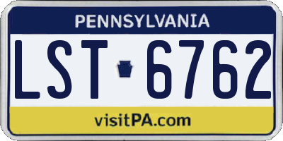 PA license plate LST6762