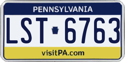 PA license plate LST6763