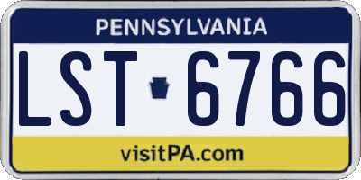 PA license plate LST6766