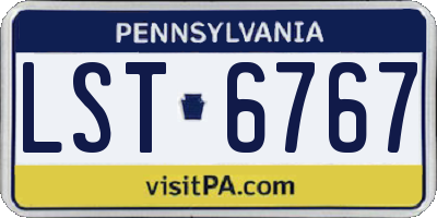 PA license plate LST6767