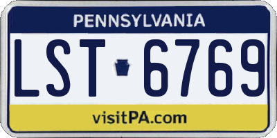 PA license plate LST6769