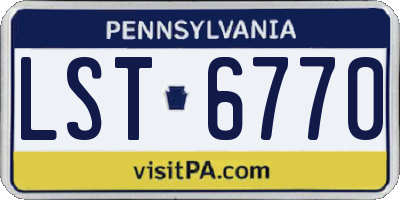 PA license plate LST6770