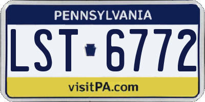 PA license plate LST6772
