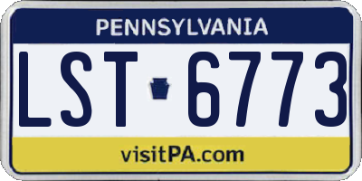 PA license plate LST6773