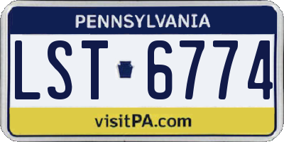 PA license plate LST6774