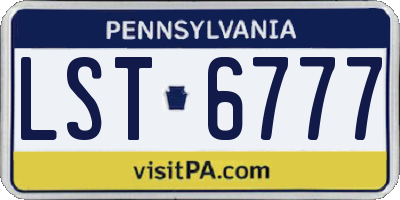 PA license plate LST6777