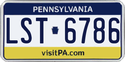PA license plate LST6786