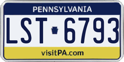PA license plate LST6793
