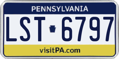 PA license plate LST6797
