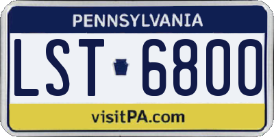 PA license plate LST6800