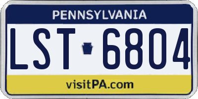 PA license plate LST6804