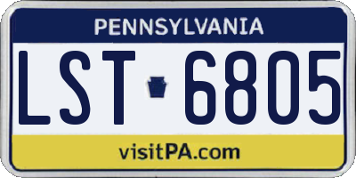 PA license plate LST6805