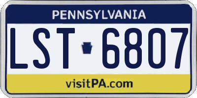 PA license plate LST6807