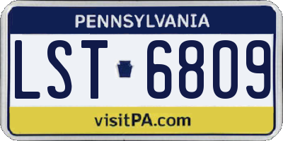 PA license plate LST6809
