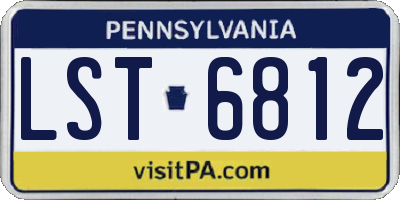 PA license plate LST6812