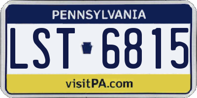 PA license plate LST6815