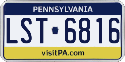 PA license plate LST6816