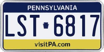 PA license plate LST6817
