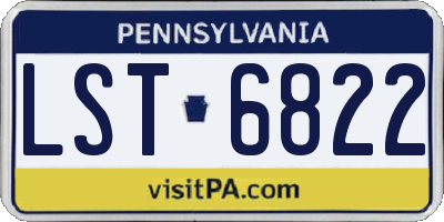 PA license plate LST6822