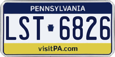 PA license plate LST6826