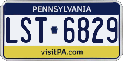 PA license plate LST6829