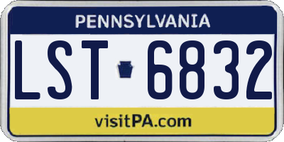 PA license plate LST6832