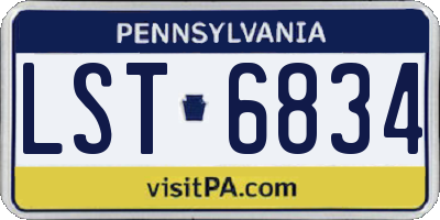 PA license plate LST6834