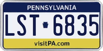 PA license plate LST6835