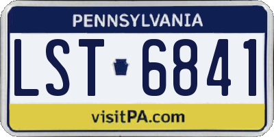 PA license plate LST6841