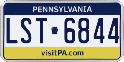 PA license plate LST6844