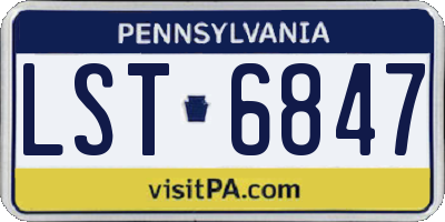 PA license plate LST6847