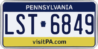 PA license plate LST6849