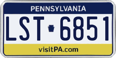 PA license plate LST6851