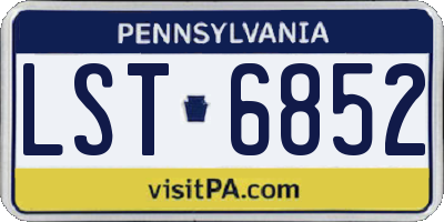 PA license plate LST6852