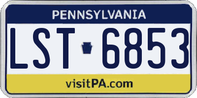 PA license plate LST6853