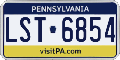 PA license plate LST6854