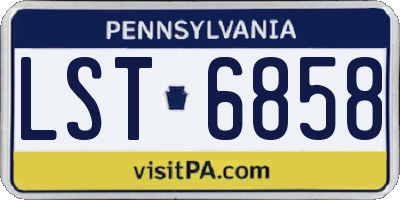 PA license plate LST6858