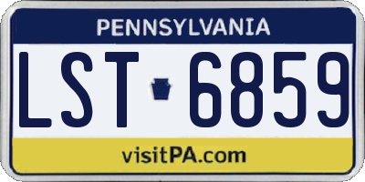PA license plate LST6859