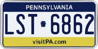 PA license plate LST6862