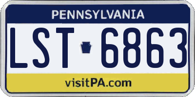 PA license plate LST6863