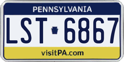 PA license plate LST6867