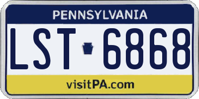 PA license plate LST6868
