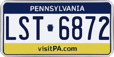 PA license plate LST6872