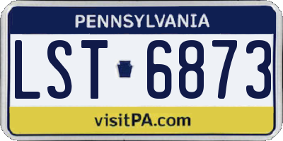 PA license plate LST6873
