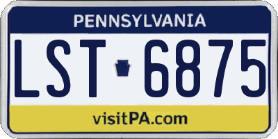 PA license plate LST6875